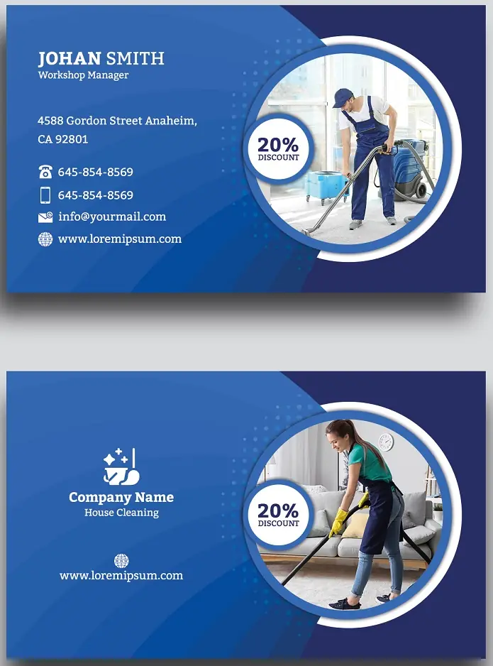 Cleaners Business Cards 201
